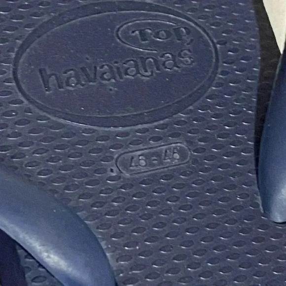 🎈HAVAIANAS Navy blue mens 46 beach resort casual summer slip  on flip flop - Picture 4 of 7